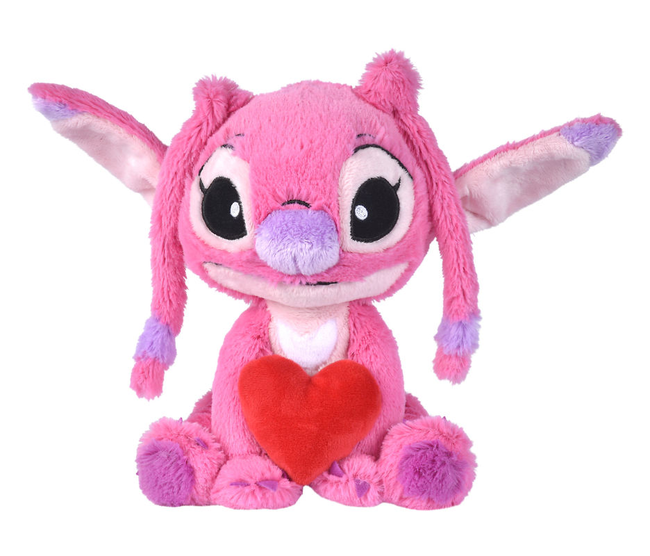  plush angel with heart pink red 25 cm 